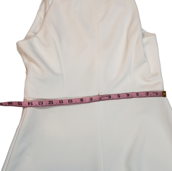 Jessica Simpson White Dress Size 8 Gold Stud Collar Racerback Cocktail Party - Picture 13 of 13